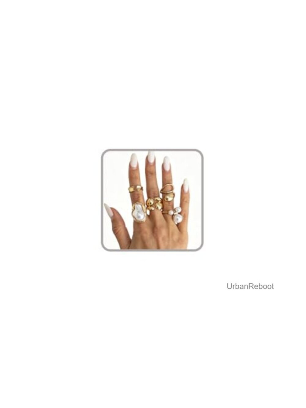 Chunky Gold Rings Set for Women Adjustable Silver Statement Ring Stacking Thick